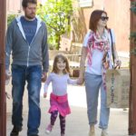 Alyson Hannigan shops with her family